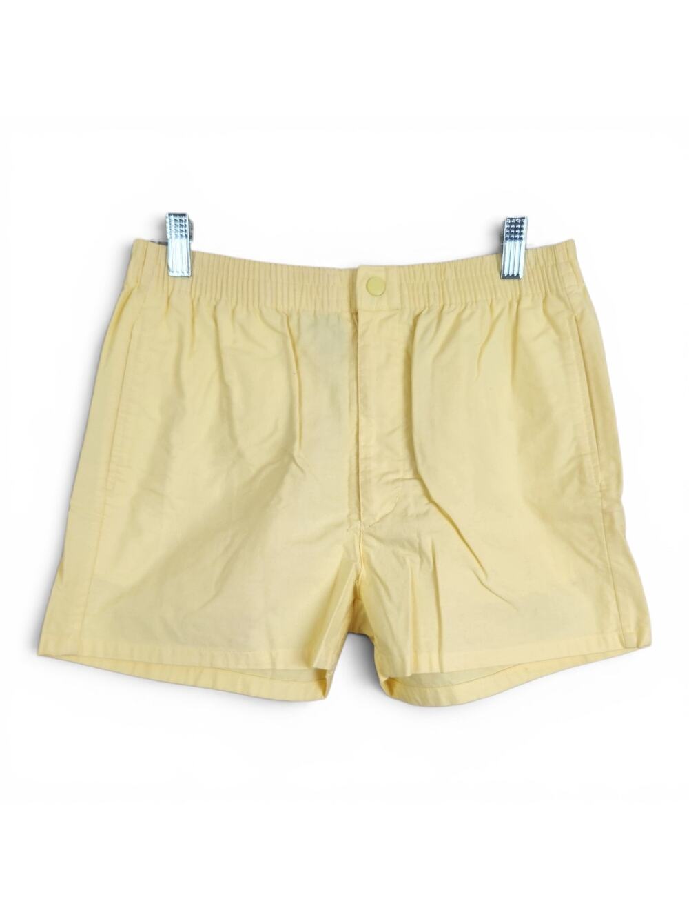 80s Vtg Yellow Cotton Shorts Small /Medium Preppy Retro Summer Beach Pockets